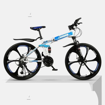 China 26 Inch Double Shock Offroad Variable Speed ​​Steel Folding Mountain Bike Racing Bicycle for sale