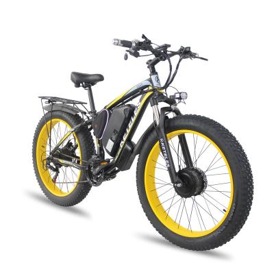 China Aluminum Alloy Dual Motor Electric Bicycle 48V17.5AH Oil Brake Snowmobile ATV E-Bike 26