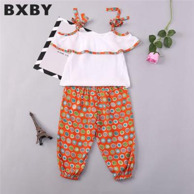 China COLORFUL Fashionable Suspender Floral Harem Anti Shrink Pants Babies Clothing Kids Casual Clothes Two Piece Set for sale