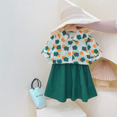 China Sweet COLORFUL Girls Clothing Sets Flower T-shirt Skirt 2Pcs Outfit Babies Korean Style Costume for sale