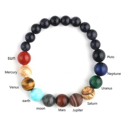 China Fashionable lover eight planets gemstone bracelet yoga universe galaxy solar system bead bracelet men's and women's jewelry for sale