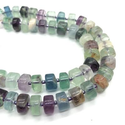 China Fashionable Good Quality Green Fluorite Agate Rondelle Wheel Disc 5-7mm*9-10mm Beads Loose Gemstone Beads For Jewelry Making for sale