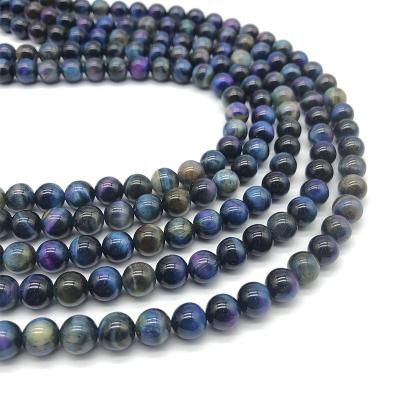 China D.C.A. Trendy Tiger Eye Round Loose Stone Natural Purple Blue Bead 6/8/10mm For Jewelry Making 15