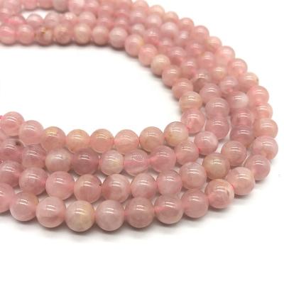 China Wholesale Trendy Natural Madagascar Rose Quartz Loose Round Beads For DIY Jewelry Making 6mm 8mm 10mm 12mm for sale