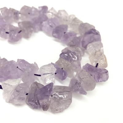 China 6-11x14-20mm Fashionable Good Quality Light Amethyst Nugget Rough DIY Gemstone Jewelry Making Loose Beads for sale