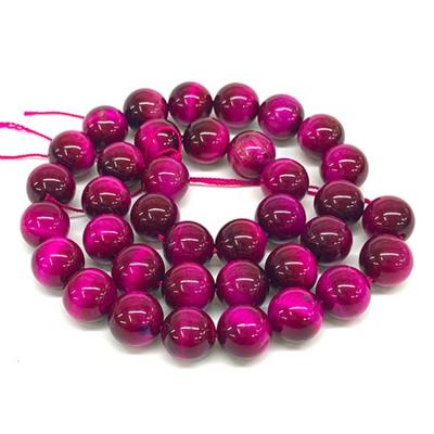 China Fashionable Hot Selling Product Rose Red Tiger Eye Round Loose Bead For Diy Bracelet Making And Jewelry Design for sale