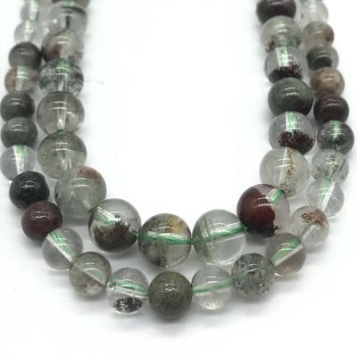 China Trendy Natural Green Ghost Bead Crystal Loose Strands For Bracelet Jewelry Making for sale