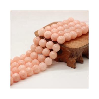 China Making Jewelry Necklace Bracelet Earring Chinese Supplier 6mm,8mm,10mm,12mm Pink Jade Beads Round Burma Jade Loose Beads for sale