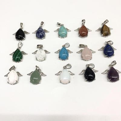 China 2021 Other New Arrivals Angel Teardrop Pendant Wings Ornament Pattern Reiki Symbol Heal Crystal Jewelry Wholesale for sale