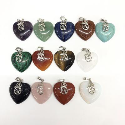 China 2021 New Arrivals Heart Shaped Ornament Heart Shaped Engrave Pattern Reiki Symbol Heal Crystal Jewelry Wholesale for sale