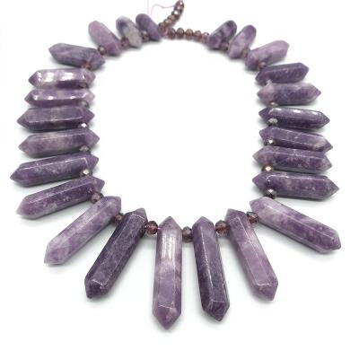 China Trendy Natural Amethyst Reiki Headed Healing Hexagonal Chakra Gemstones Bead For Jewelry Making DIY Bracelet Bead Crafts for sale