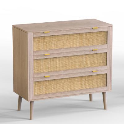 China Rattan Design Best Seller Rattan Furniture 3 Drawer Cabinet for sale