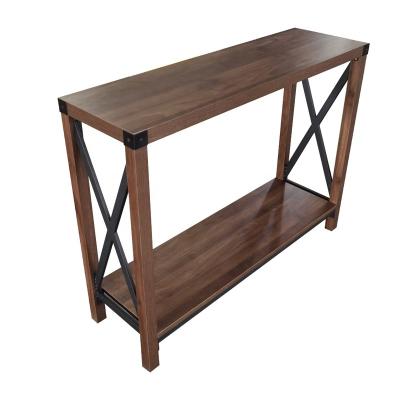 China American Modern Wooden Sofa Console Table With 2 Drawer Wood Metal Wrought Iron Industry Style Best Selling Hallway Entry Living Room Furniture for sale