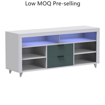 China Large LED TV STANDS Low MOQ CABINET Modern 58 Inch Living Room Furniture Pre-sale Optional Sets Design Wooden TV Stand Unit With Drawers for sale