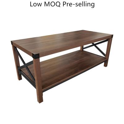 China All Side High Thickness American Farmhouse Industry Style Living Room Pre-sale Low MOQ Furniture Set Modern Wooden Center Tea Coffee Table for sale