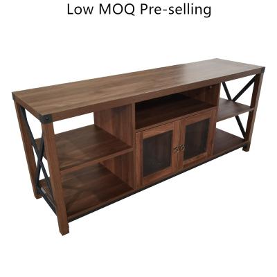 China Low MOQ American Style Best-selling 58inch Farmhouse Industry Pre-sale Low MOQ Style Sets Modern Wooden TV Media Center TV Stand for sale