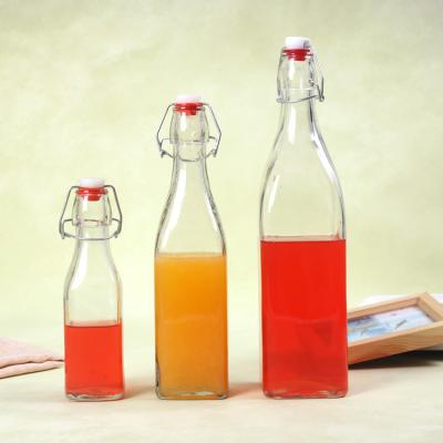 China Factory Supplier Hot Sale Premium Beverage Glass Bottle 250ML 500ML 1000ML Square Glass Bottle for sale