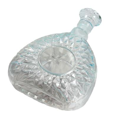 China 2021 Liquid Liquor Bottle Cut Out Empty Glass Expensive Alcohol Bottles 500ml In Transparent Color for sale