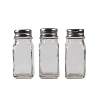 China Factory Price 100ml Pepper Salt Bottle Viable Clear Glass Pepper Shaker Spice Bottle for sale