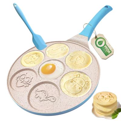 China Traditional Griddle Pan Double Sided Pancake Pan Cast Aluminum Frying Pan Cake Silicon Mold For Kids for sale