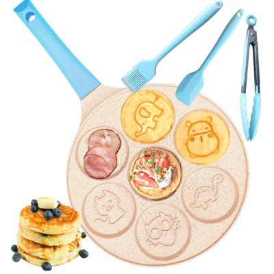 China Cute USA Stock Delivery Nonstick Non-Stick Cast Iron Griddle Pan Dutch Mini Frying Pancake Pan Baking Molds Cookware Sets for sale