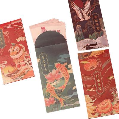 China Chinese style Custom Red Packet 6 Pcs Chinese New Year Tiger Red Envelope Paper Envelopes Red Envelope for sale