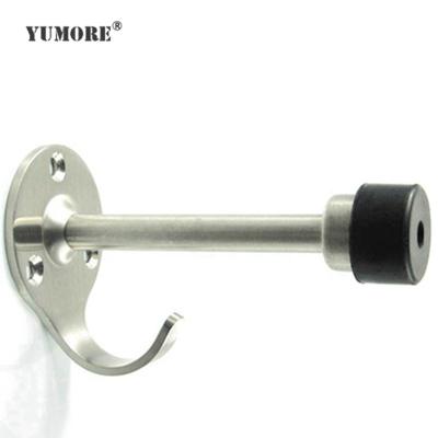 China Black Modern Type Rubber Aluminum Alloy Door Stops With Hook Door Stoppers for sale