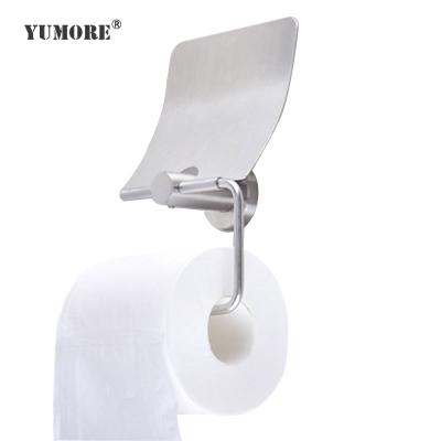 China Modern Bathroom Accessories Save Ceramic Metal White Glazed Waterproof Toilet Paper Holder With Cover for sale