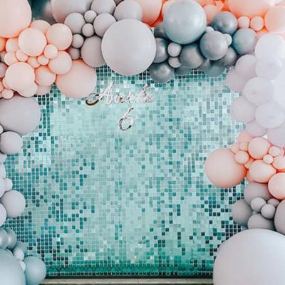 China Pale Blue Best Looking Event Photo Booth Glitter Shimmer Wall Backdrop for Bedroom Decor Event for sale