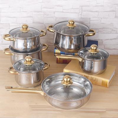 China Sustainable Shardon Logo Custom Cookware Cooking Pot Sets Stainless Steel Kitchenware Cookware Set For Kitchen for sale