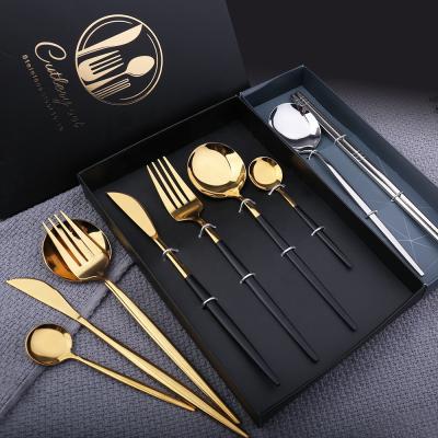 China Shardon Sustainable High Quality 304 Stainless Steel Gold Flatware, Matte Gold Spoon Fork Knife Cutlery Set for sale