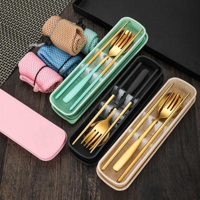 China Wholesale Custom Made Shardon 304 Stainless Steel Portugal Portable Travel Gold Plated Custom Cutlery Set for sale