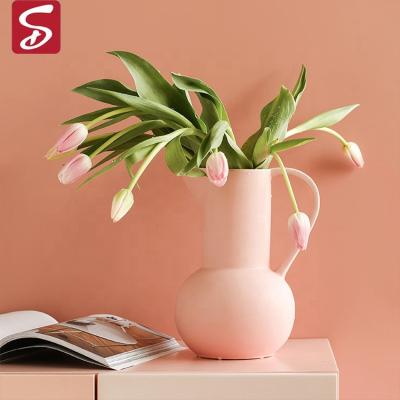 China Wholesale Minimalist Shardon Vase Flower Creative Simple Simple Dry Ceramic Vase Small for sale