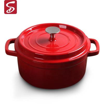 China Hot Sale Amazon Shardon Cast Iron Cookware Kitchen Wares Sustainable Round Enamel Cassers Cooking Pot With Lid for sale