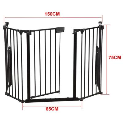 China Modern Hot Sale Baby Chimney Fence Double Lock Easy Close Folding Baby Safety Fence for sale