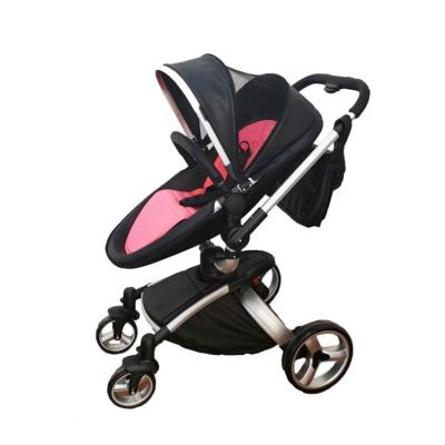 China Luxury Cotton Design Baby Pram 3 in 1 PU Leather Baby Stroller 3 in 1 with Bassinet for sale