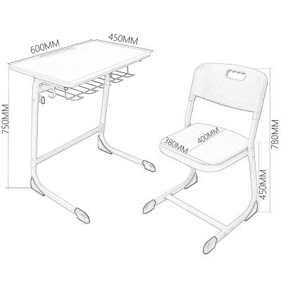 China Modern Classroom Furniture School Sets Student Desk And Chair College Reading Table Chairs For Education Simple Wood PP Plastic for sale