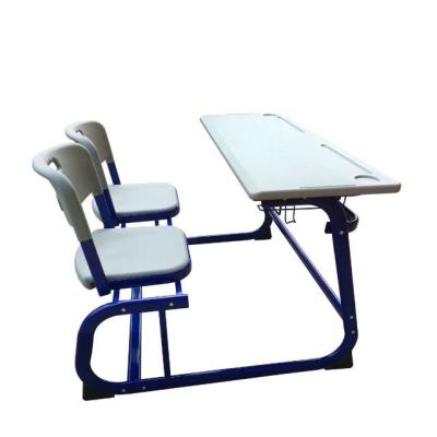 China Traditional High School Furniture Double United Chairs Tables College Furniture Office And Plastic Chair Set for sale