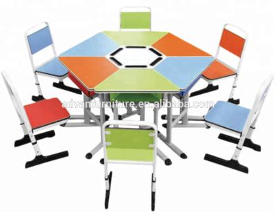 China Strong New Design School Furniture /combination Student Desks And Chairs With Different Shapes School / College Furniture for sale