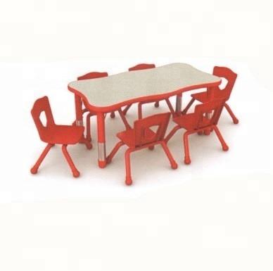 China Six Seats Modern Children's Chipboard Material Desks And Chairs for sale