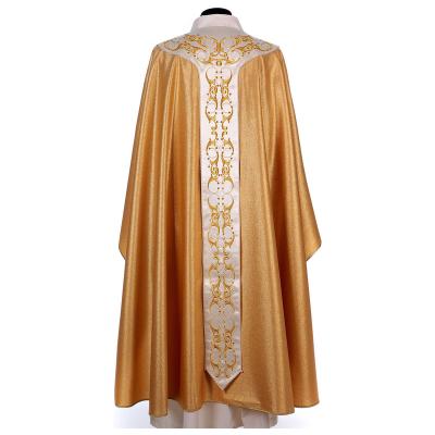 China 2023 modern hot sale gold priest chasuble in wool and lurex SON for sale