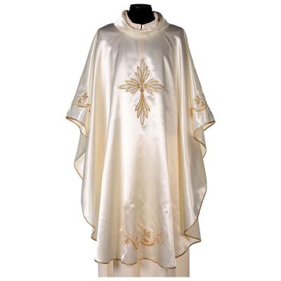 China Modern Gold Satin with Embroidery Father Cross Priest Chasuble for sale