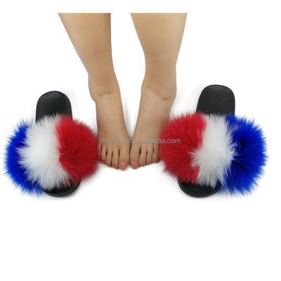 China Fashion Trend Household Designer Genuine Fur Slippers For Ladies Women for sale