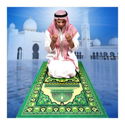 China Thick High Quality Janamaz Prayer Blanket Wholesale Stain Resistant Orthopedic Pink Luxury Pocket Prayer Mats Muslim Carpet Kaabah With Turkey for sale