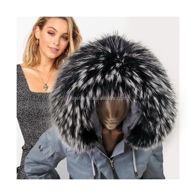 China Fashion Mens Fur Collar Raccoon Fur Trim Detachable Fur Band for sale