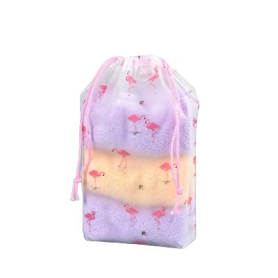 China Fast Shipping Reusable Customized Promotional Soft Empty Bikini Storage Sublimation Drawstring Strap Bag Packaging For Clothes for sale