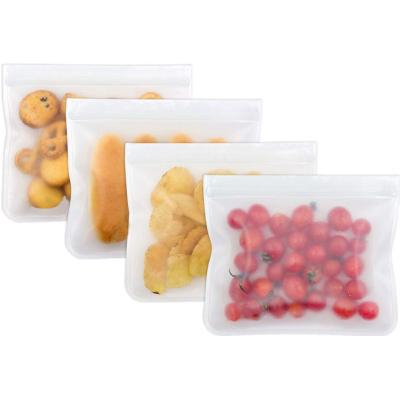 China Modern Sample 12pcs Available Set Printed Reusable Biodegradable PEVA Snack Packing Storage Bags With Ziplock for sale