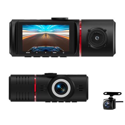 China IR Night Vision On Cabin Cam 3 Channel Dash Cam 1080P Camera Way Car VCR Dashcam Triple Front And Rear Camera With Night Vision For DVR Car Taxi for sale