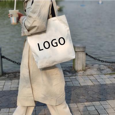 China Recyclable Promotional Custom Empty Single Canvas Cotton Bags Reusable Shopping Cotton Tote Bags With Custom Printed Logo for sale