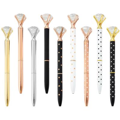 China Hot Selling Art Promotional Ballpoint Pens Custom Crystal Ballpoint Diamonds Logo Good Quality Nonprofit Organizations Pen With On The Top for sale